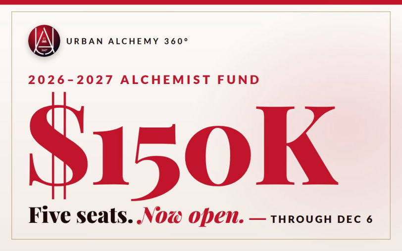 2026–2027 Alchemist Fund: $150K in creative production, five seats, open through December 6.